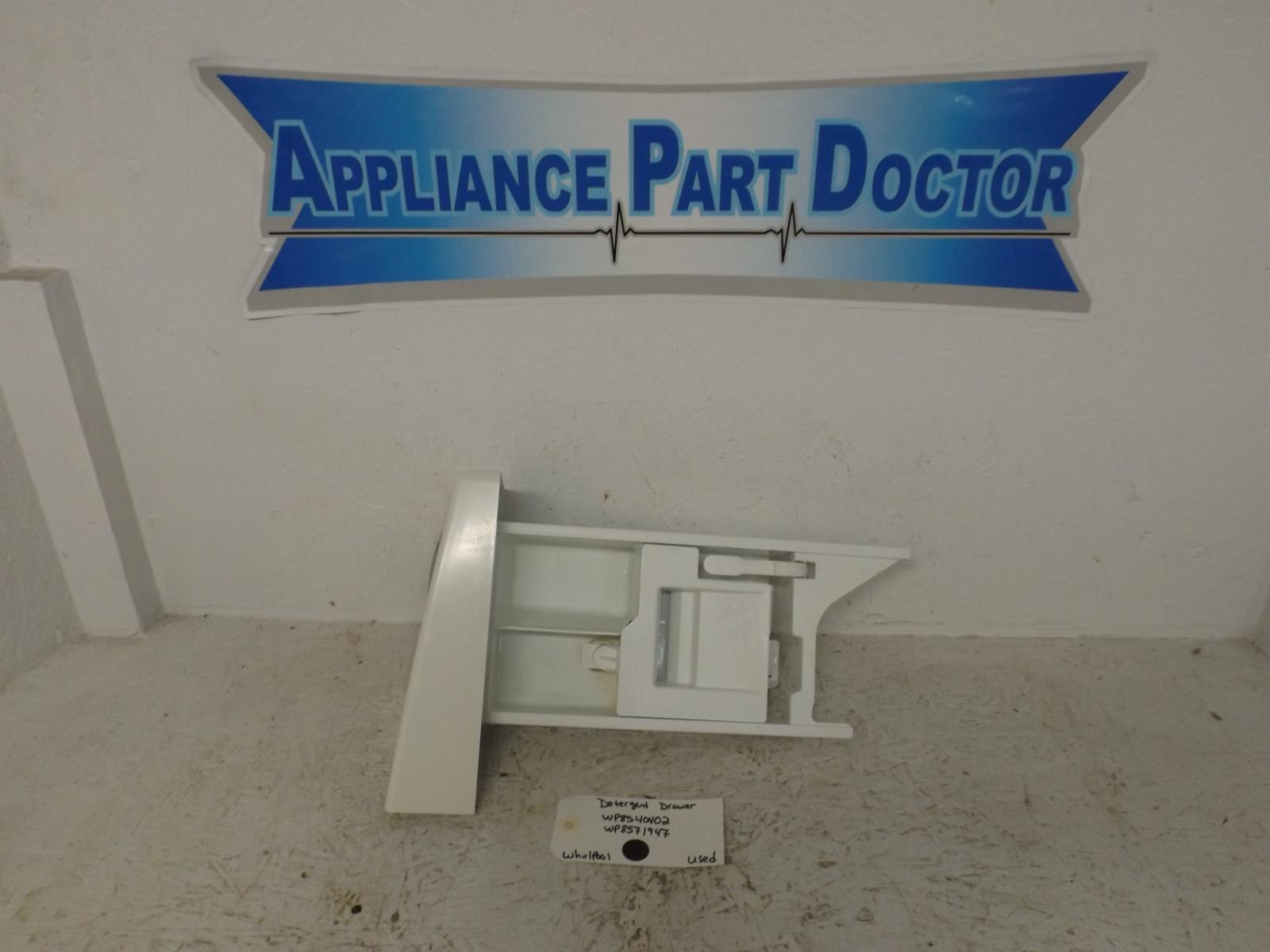 Whirlpool Washer WP8540402 WP8571947 Detergent Drawer Used Whirlpool Washer WP8540402 WP8571947 Detergent Drawer Used